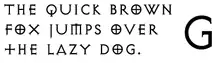 Exocet sample text in a pangram