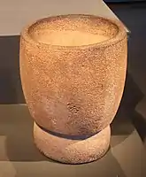 Stone mortar from Eynan, Natufian period, 12,500–9500 BC