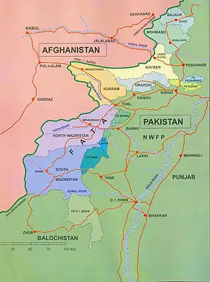 Location of the Frontier Regions in the Federally Administered Tribal Areas