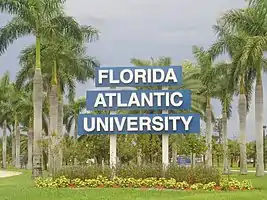 The entrance sign at Florida Atlantic University