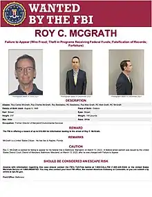 FBI wanted poster for McGrath