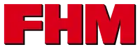 Logo for FHM. The capitals letters F, H and M are spelled out close together in a large red font with a black shadow.