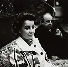 Hawkes (left) and J. B. Priestley in 1960