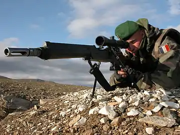 Legionnaire using an FR F2 during War in Afghanistan (2007)