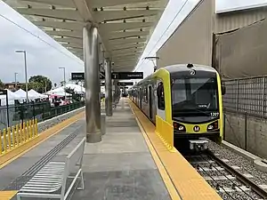 The platform at Fairview Heights station during the ribbon cutting ceremony on August 20, 2022