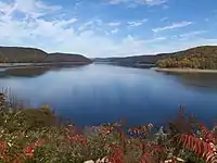 A photo of Allegheny Reservoir in fall