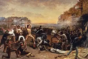 Image 34"The Fall of the Alamo" by Robert Jenkins Onderdonk (from History of Mexico)