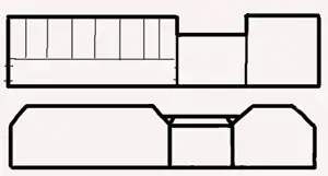 Drawing of an earlier "longhouse type"