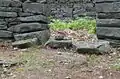 The fallen lintel stone lies just in front of the entrance to the Farmington Town Pound.