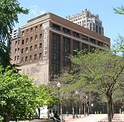 Farwell Building, looking through Capitol Park