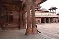 Hindu architectural design on the pillars of the temple inside Jodha Bai Mahal