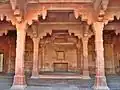 The open style Hindu temple inside the palace