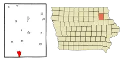 Location of Oelwein, Iowa