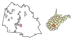 Location of Thurmond in Fayette County, West Virginia.