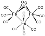 In triiron dodecacarbonyl, two CO ligands are bridging and ten are terminal ligands.  The terminal and bridging CO ligands interchange rapidly.