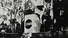 Victor Mogens speaking at a rally in Kristiansand in 1935.