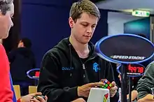 Feliks Zemdegs at the Swisscubing Cup Final 2018 in Lucerne, Switzerland.