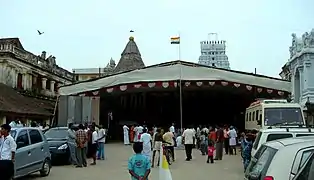 Flag in front of the Mel Sithamur Jain Muth, Gingee, Villupuram district, Tamil Nadu, India