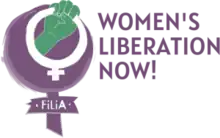 FiLiA logo: Women's Liberation Now!