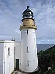 Fidra Lighthouse With Houses And Walls