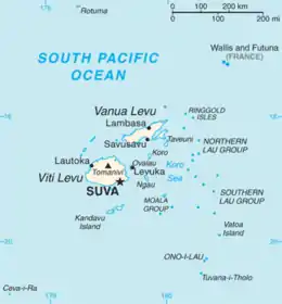 Suva within Fiji