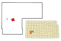 Location within Finney County and Kansas