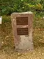 Plaque noting first home and ferry in Simsbury