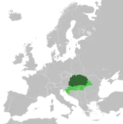 Hungarian territory in November 1918