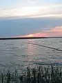 Fishing in sunset