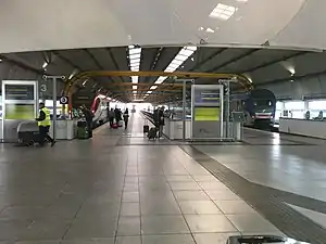 Inside the train hall.