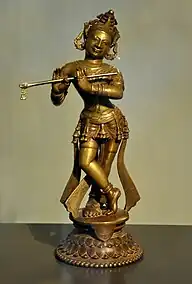 Krishna dancing and playing the flute, Orissa, India, ~1800 AD