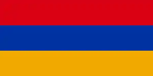 Flag of Armenia (1990). According to the Armenian Constitution, the orange (also called apricot colour) represents the creativity and hard-working nature of the Armenian people. Countries with orange on their flags. The colour on the map corresponds to the     tint of orange in the flag.