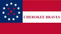 National Color of the1st Cherokee Mounted Rifles(Cherokee Nation)(c. 1861)[citation needed]