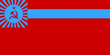 Red-and-blue Georgian SSR flag