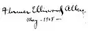 Florence Ellinwood Allen Autograph