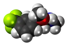 Space-filling model of the fludorex molecule