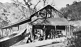 A flume house along the 54-mile route of the Hume-Bennett flume.