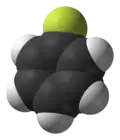 Space-filling model of fluorobenzene