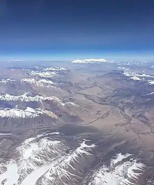 Slopes of Pamir Mountains on the Chinese side and Muztagh Ata