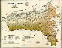 Map of Fogaras county in the Kingdom of Hungary