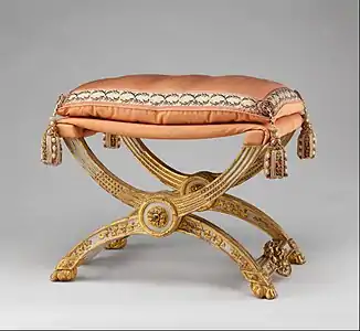 French folding stool in the curule style, by Jean-Baptiste-Claude Sené, 1786 (Metropolitan Museum of Art )