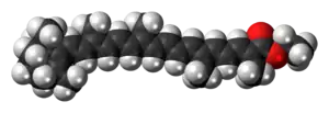 Space-filling model of the food orange 7 molecule