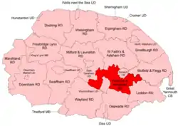 Position within Norfolk, 1935