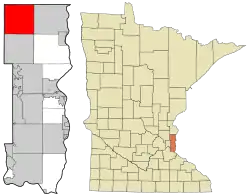 Location of the city of Forest Lakewithin Washington County, Minnesota