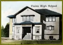 Photo-retouched image of original school building