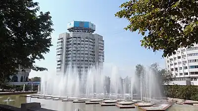 Fountains in Republic Square.