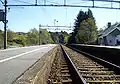 Looking south towards Egersund Station through the tunnels