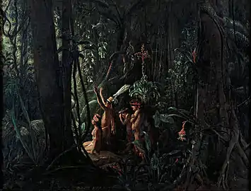 Amazonian Indians Worshiping the Sun God (c. 1860)