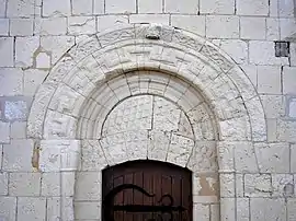 The doorway of the church in Tessel