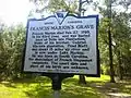 Historic marker at the burial site of Marion